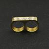 Joyas Gumeng Rock Hip Hop Discoteca Anillo de Diamante Hip Hop Agujero Doble Acero Inoxidable Diamante Anillo para Hombre
