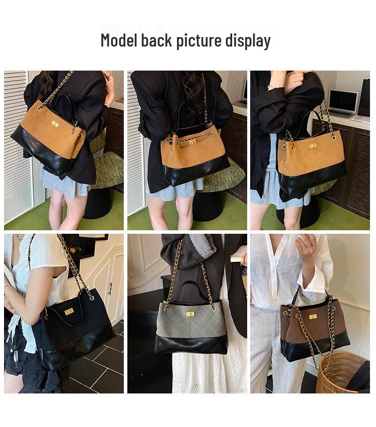 2025 New Women's High-End Retro Shoulder/Crossbody Bag with Iron Chain - Versatile Tote for Commuting