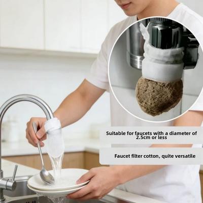 10/20/50 Stück Universeller Wasserhahnfilter Baumwolle Spritzschutz mit T-Riemen Wasserhahnfilter Verdickter Leitungswasserfilterbeutel