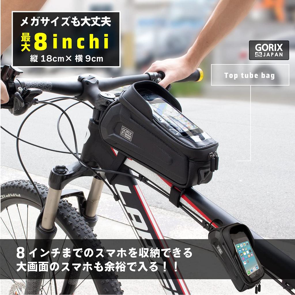 GORIX Oberrohrtasche Touchscreen Sonne Rahmen Tasche für Rennrad Cross und andere Fahrräder (GX-TB68) [Smartphone-Speicher, Kompatibel, Schutz] Fahrräder, Fahrräder,