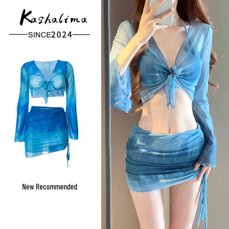 

Женский консервативный стройнящий комплект бикини - 4-piece купальный костюм для горячих источников для студентов (Маленькая грудь) - Обещание 53223 XL (recommended 105-124 jin)