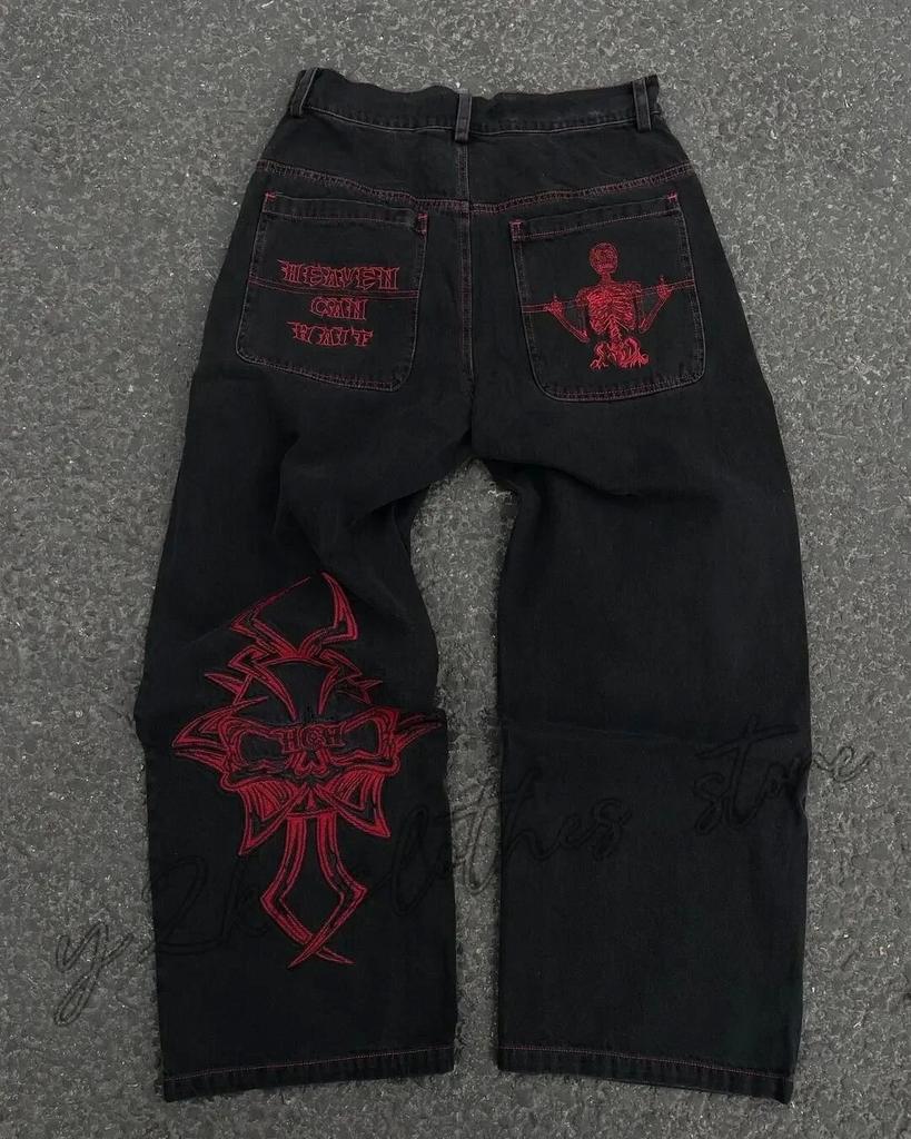 Unisex Y2K Baggy Jeans Harajuku 2000s Vintage Embroidered Jeans Hip Hop Streetwear Men Women Casual Wide Leg Jeans