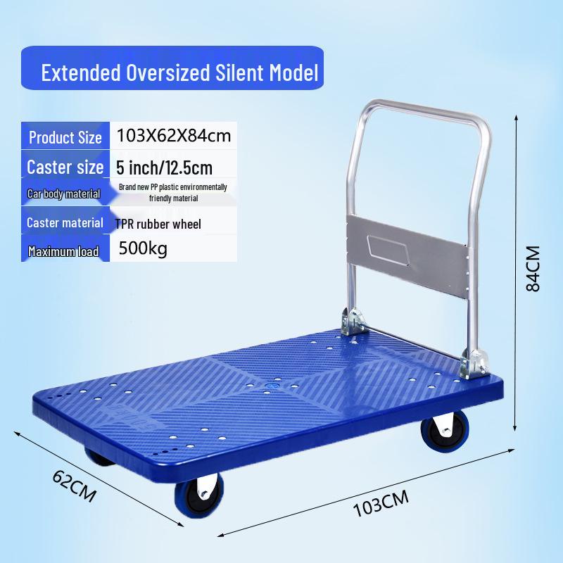 Folding Lightweight Flat Cart: Express Delivery Hand Truck for Hauling Household Cargo