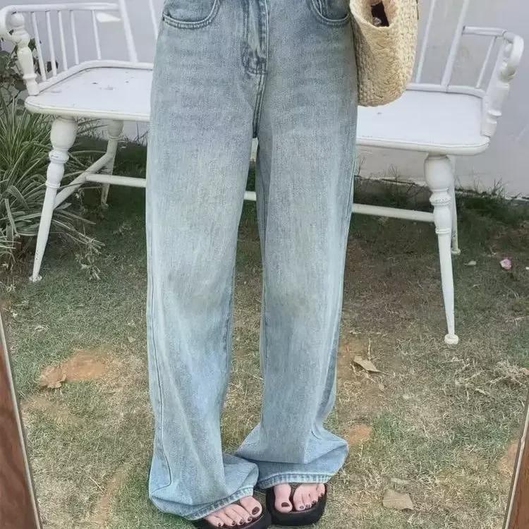 Women's High-Waist Loose Slimming Retro Denim Trousers - Autumn 2023 Fashion