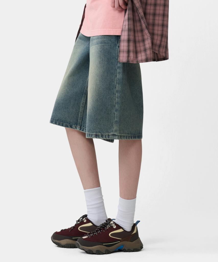 GROOVE RHYME Washed Denim 3/4 Length Bermuda Shorts (Lrbmcdh760M)