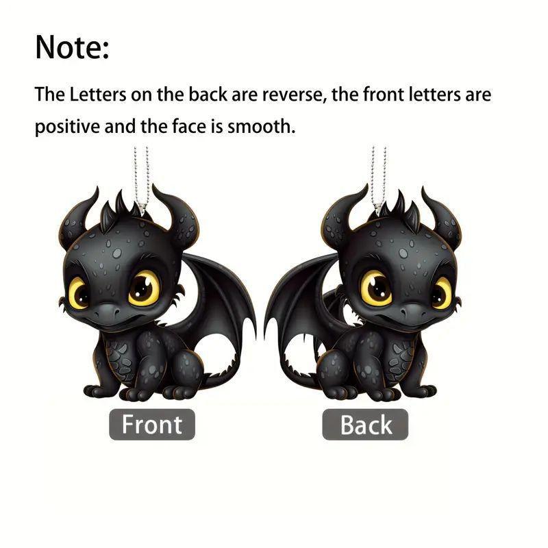 Black Dragon Enchanting Acrylic Hanging Decor Trendy Cartoon Style For Car Interiors