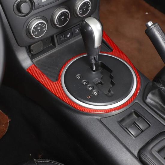 Red Carbon fiber Gear panel shift panel trim for Mazda-MX-5 2009-14