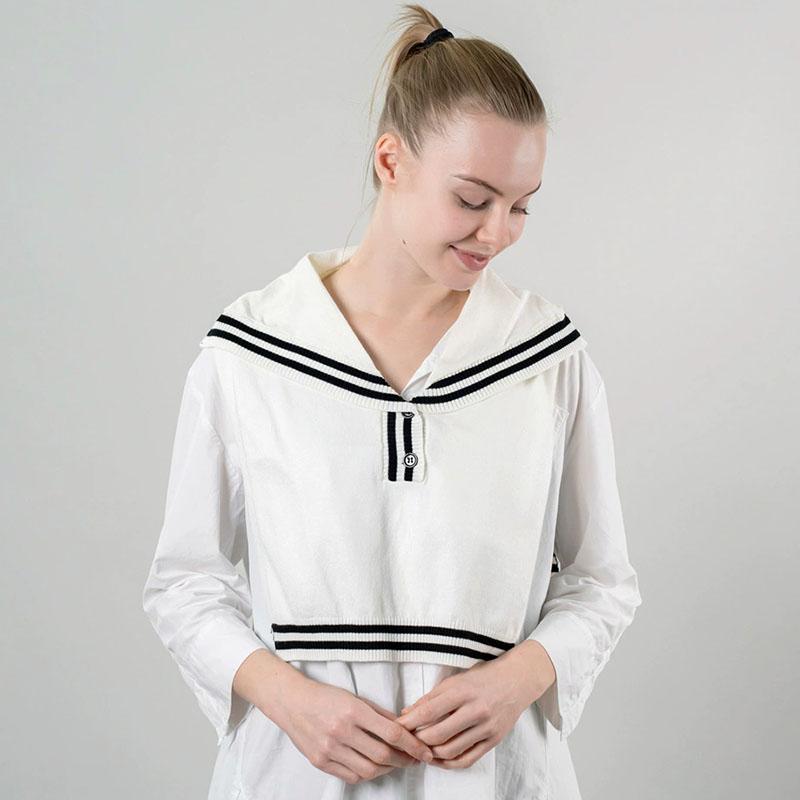 New Fashion Knit Scarf Cute Neck Warmer Circle Fake Collar False Collar Women Navy Style Detachable Collar For Women