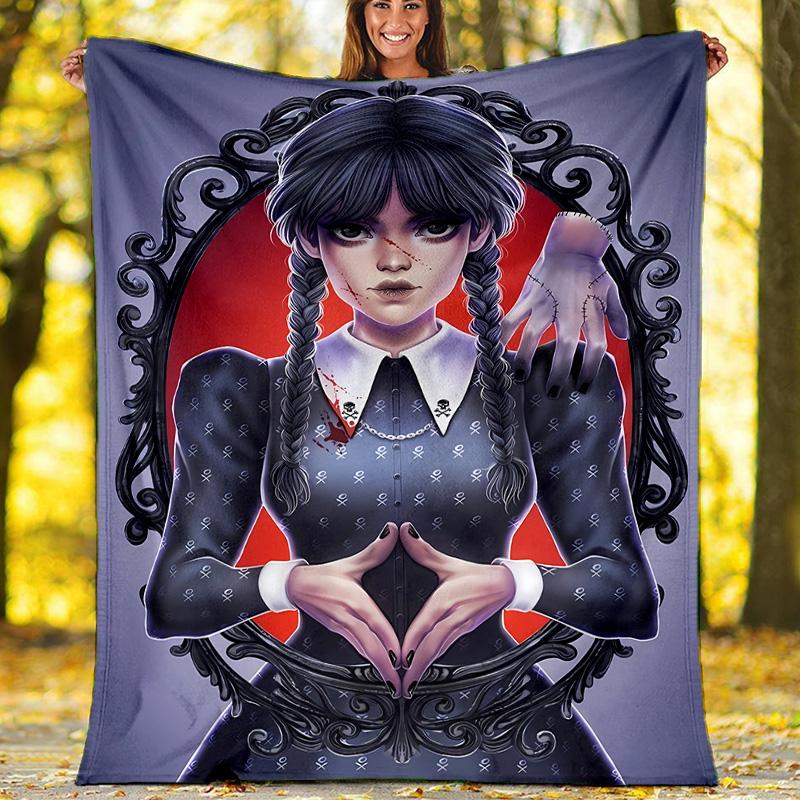 Wednesday Addams3 printed throw blanket—lightweight,soft,warm;versatile blanket for all seasons—perfect as &air-conditioning throw,nap blanket