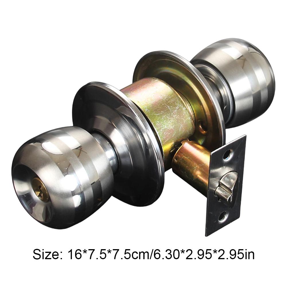 Door Handle Lock Entry Sliding Front Doors Entrance Locks Stainless Steel Round Door Knob Rotation Lock With Key for Bathroom