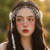 Beaded Bridal Headband French Style Wedding Headgear Veil Hat Hair Accessory  Bridal Party