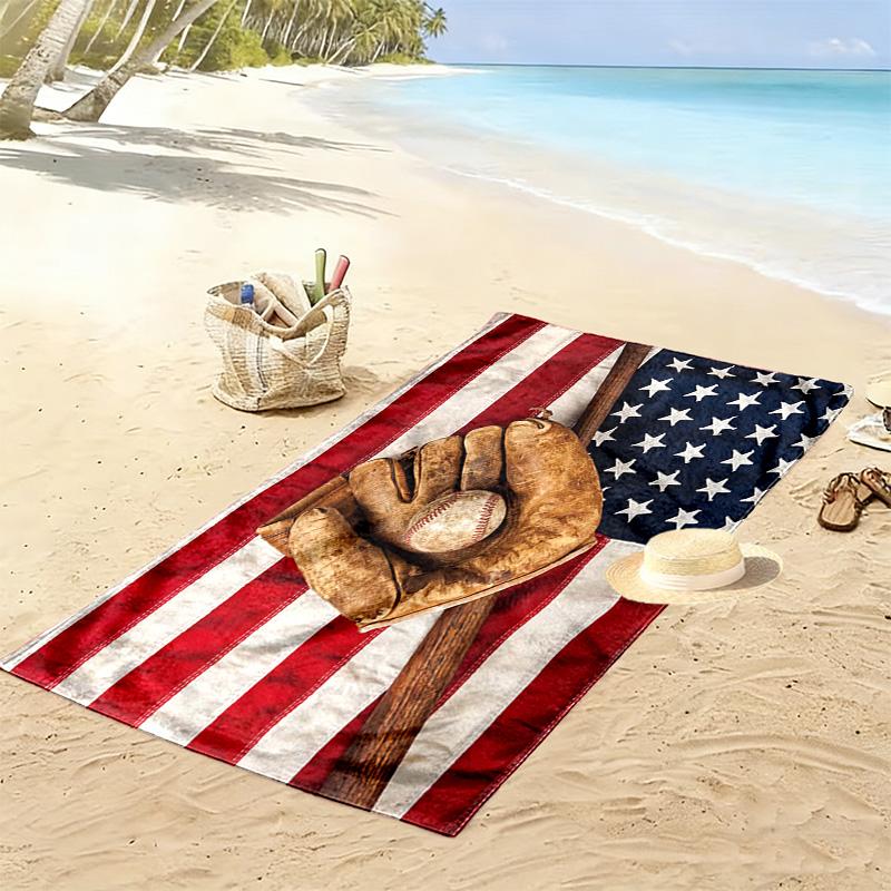 Sports Print Beach Towel, Large Soft Quick Dry Towel for Beach Camping Swimming