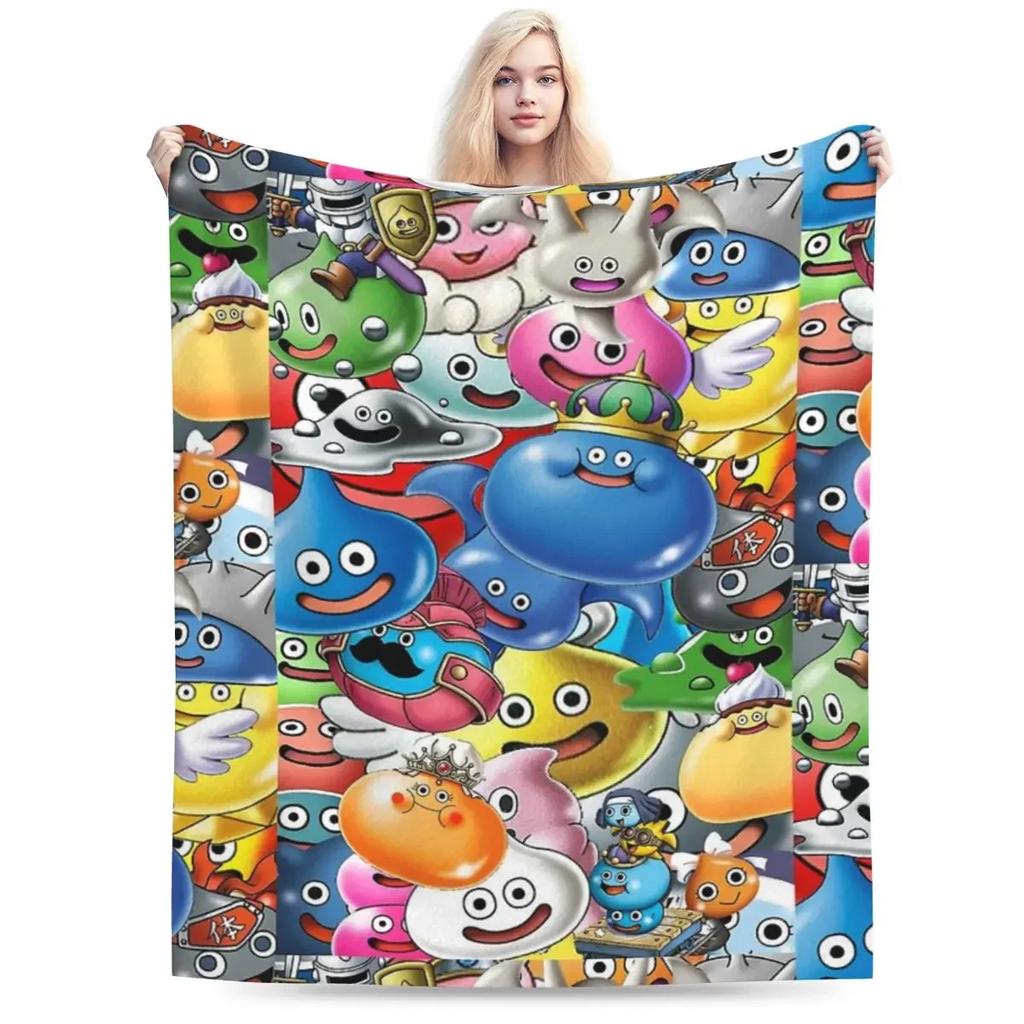 Dragon Quest Slimes Blankets Soft Warm Flannel Throw Blanket Cover for Bed Living room Picnic Travel Home Couch