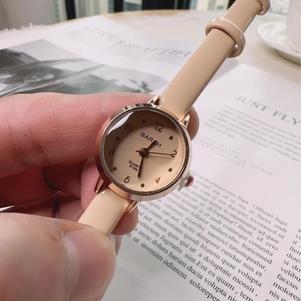 2025 Quartz Watch Women PU Leather Thin Strap Wristwatch Ladies Watches Solid Color Fashion Women Gift Watch Relojes Para Mujer