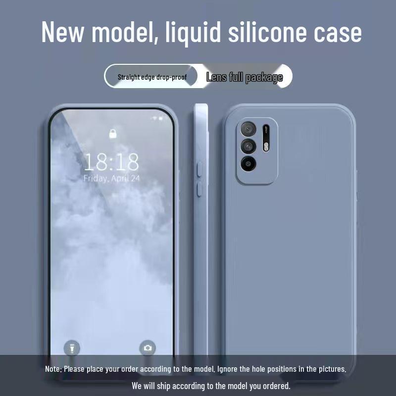 Oppo Reno5 Z Rubik's Cube Liquid Full-Coverage Protective Case, Solid Color, Soft Shell