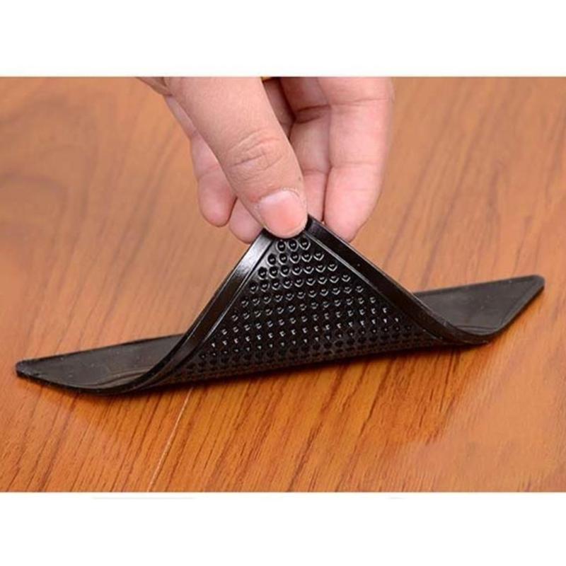 Pack of 8/4pcs NonSlip Rugs Pad for Area Rugs on Hardwood Floor Reusable Double Side Carpet Tape Keep Corners Flat