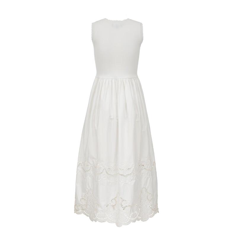 VEROMODA 2025 Summer Hollow Lace A-Line Floral Midi Dress (32527A042)