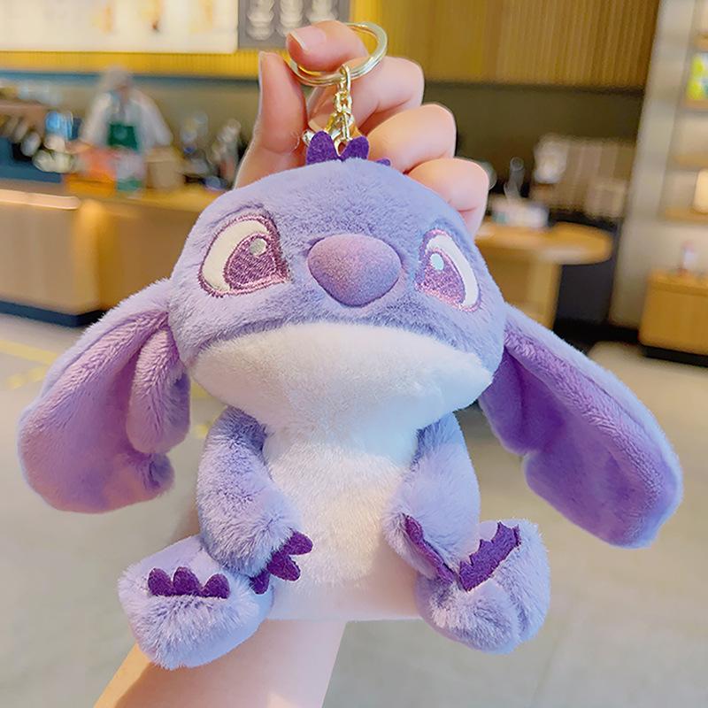 New Plush Stitch Cute Couple Bag Doll Doll Pendant School Bag Pendant Cartoon Keychain Gift Toy Anime Peripheral