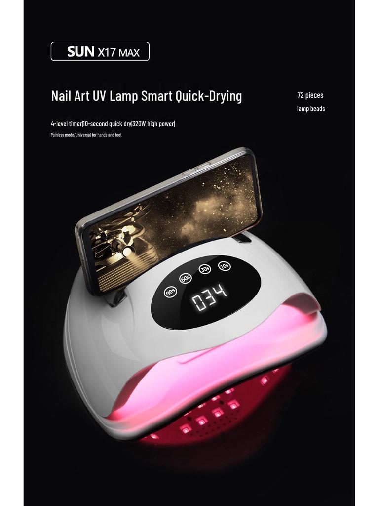 1.5m UV Smart Sensor Nail Lamp: 320W High-Power Quick-Dry Gel Curing Light
