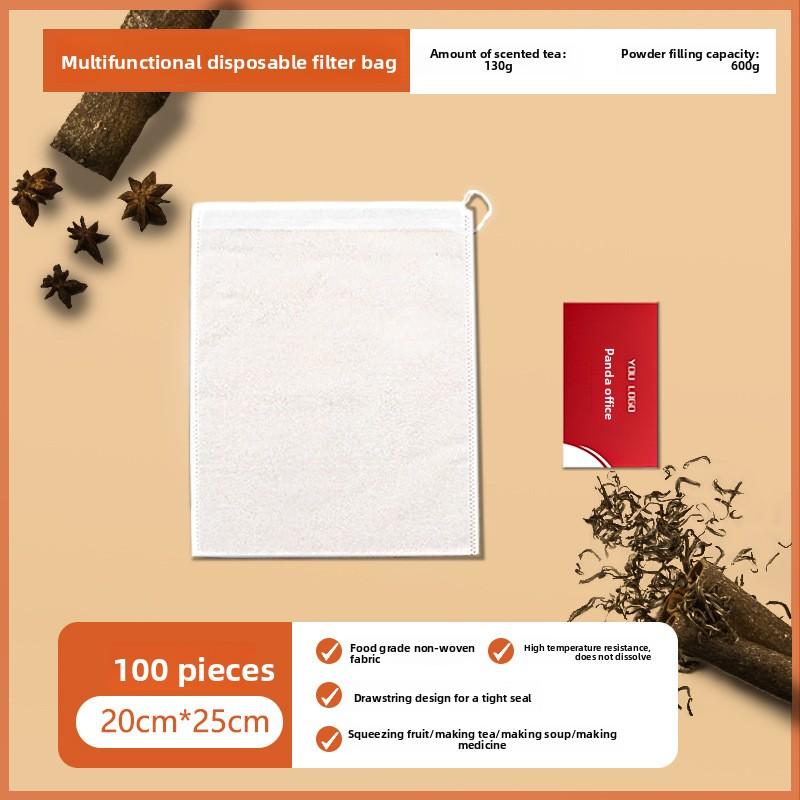 Non-woven Fabric Tea Bag with Drawstring, Disposable Soup and Marinade Bag, Traditional Chinese Medicine Decoction Gauze Bag