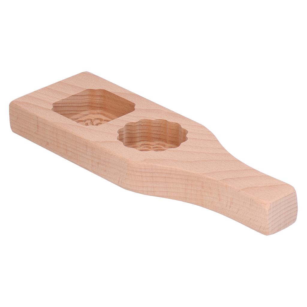 Mold 2 Holes Chinese Wooden Pastry Baking Mold for Home Use(2 Holes )
