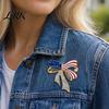 Decorative Patriotic Pin Independence Day Bow Brooch Pin, Rhinestone Lapel Sweater Long-lasting Alloy Cardigan Coat Suit Jewelry Accessory,
