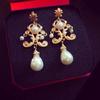 Baroque Pearl Bridal Earrings: European & Korean Retro Style