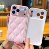 Small Fragrance Leather Grain Lens Full coverage Protection Case For iPhone 17 Pro Max 17 pro Air 16e 16 Pro 15 14 Pro Max Cover