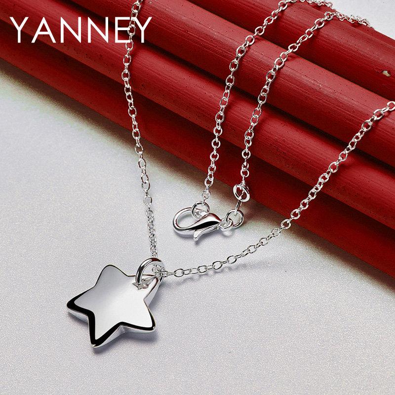 

Fashion 925 Sterling Silver 16-30 Exquisite Star Rose Pendant Necklace Women s Gift Elegant Party Wedding Accessories 40cm