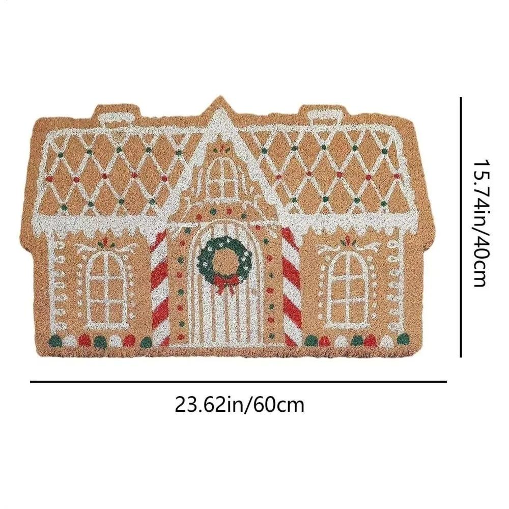 Creative Cartoon Christmas Carpet Non-Slip Palace Shaped Christmas Floor Mat Xmas Bedroom Welcome Doormat Christmas Decoration