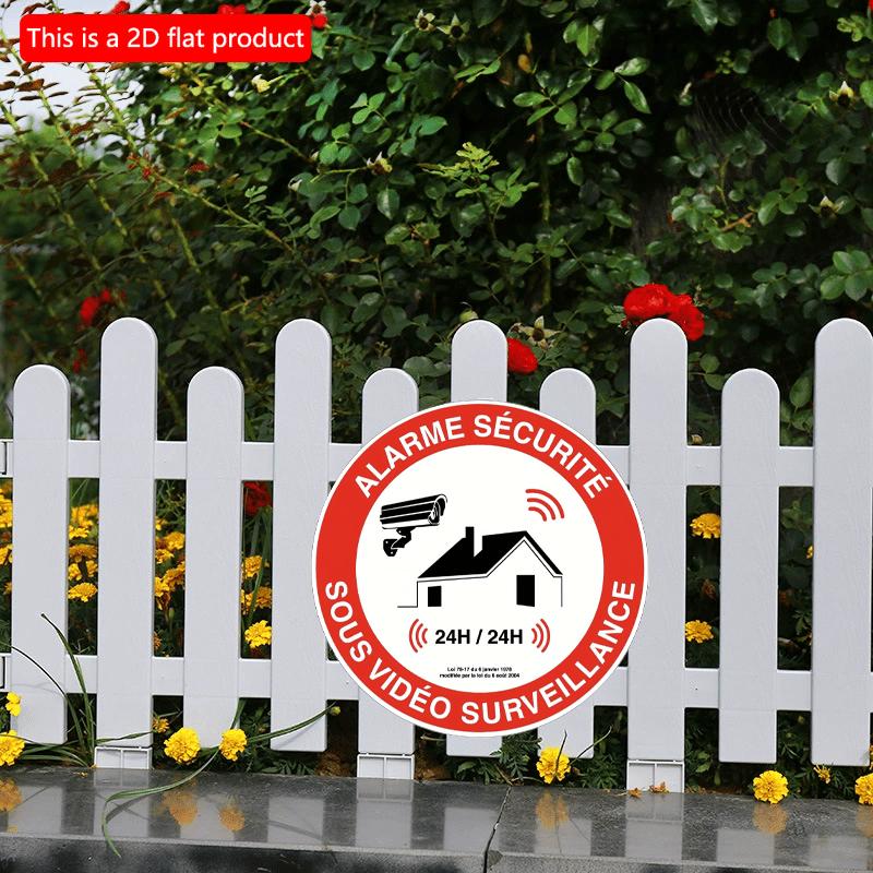 1pc 2d Flat 20*20cm, Security Alarm Under Video Surveillance Wooden Sign, for Restaurant Shop, Farmhouse, Street, Shop, Bar, and Coffee House Decor.