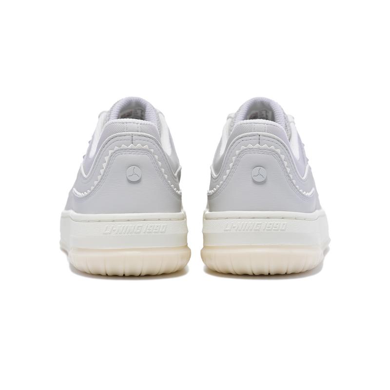 Li-Ning 1990 Classic Series Fashion Sports Comfortable Versatile Cushioning Low-Top Skate Shoes Women Sneaker Water-Droplet-Gray ALHV020-2