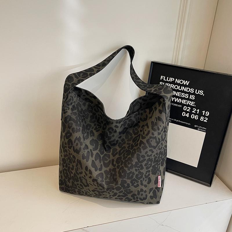 Large Capacity Leopard Print Bag Shopping Bag Women's Shoulder Bag Tote Bag