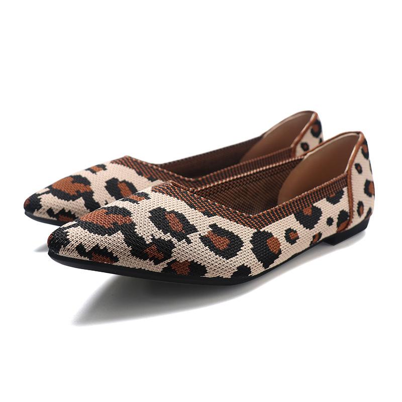 Spring and autumn flying knitting single shoes Doudou shoes flat bottom women's floating shoes boat shoes pregnant women knitted flying thread