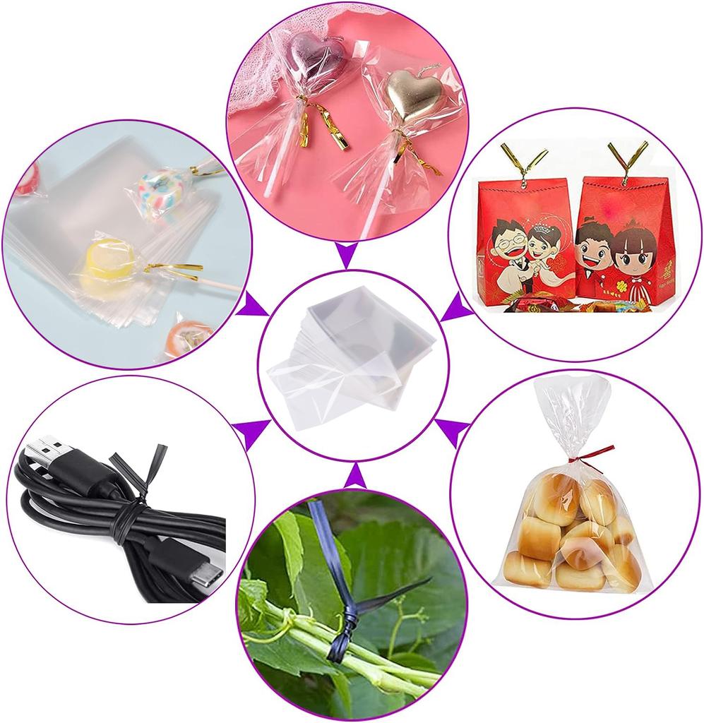 50/100 peças de sacos de celofane transparentes, sacos plásticos opp transparentes, pirulitos de doces, biscoitos, sacos de embrulho para presente, suprimentos de panificação para lembrancinhas de festa