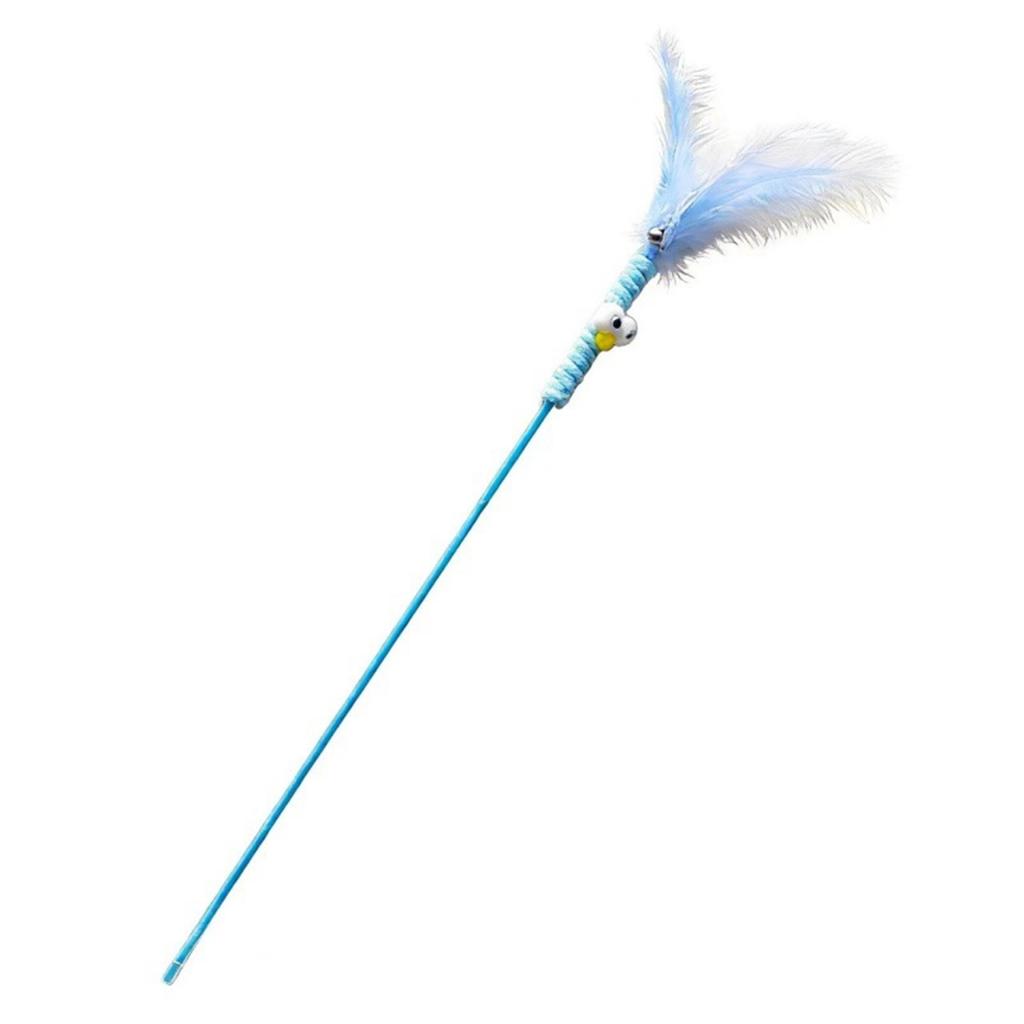 Interactive Feather Cats Wand Toy With Bell -  Self-Play & Boredom Relief For Cats,  Safe Pet Teaser Stick