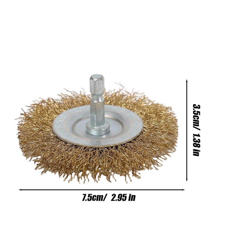 Hex Handle Electric Steel Wire Brush Stainless Steel Wire Brushes Silver Gold Rust Removal Polishing Wheel Brush Cleaning Tools