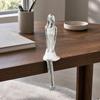 Shelf Sitter Resin Desktop Figurine SilverWhite Sitting Figure for Home Display Girl