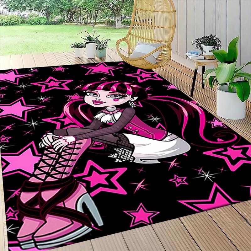 1Pc Monster High Starry Night Carpet Rug Customizable Soft Washable Antislip Home Living Room Sofa Mats Personalized Rug 091728
