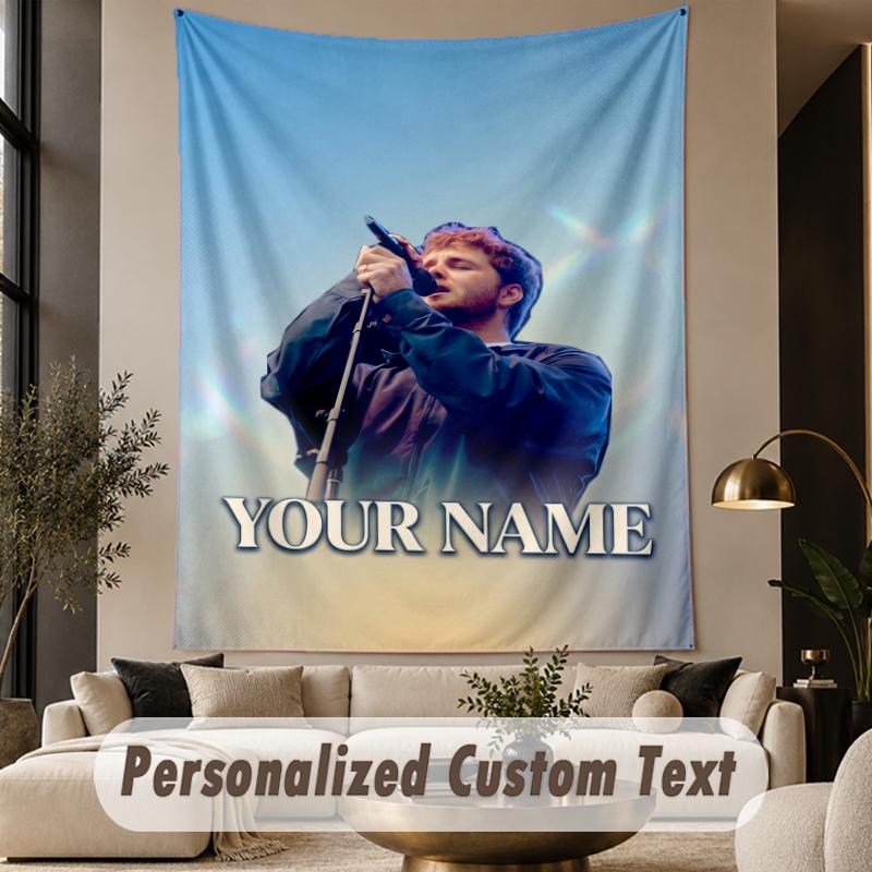 Custom Text Printed Tapestry Alex Warren Pattern Large Wall Hanging Indoor Room Decor