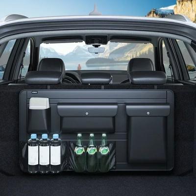 Caja de almacenamiento ajustable de alta capacidad para asiento trasero de coche, organizador de maletero de 5 bolsas, organizadores de asiento trasero de cuero PU multiusos con bolsa