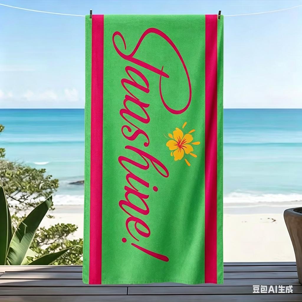 Sandless Microfiber Beach Towel Oversized Sunshine Slogan Quick Dry Large Bath Sheet Giant Swim Towel XL Travel Mat Pool Blanket