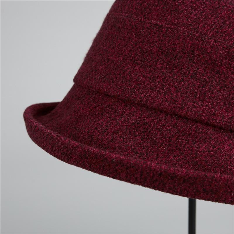 Hut Damen Herbst und Winter warm wollener Topfhut Frühling und Herbst Fischerhut