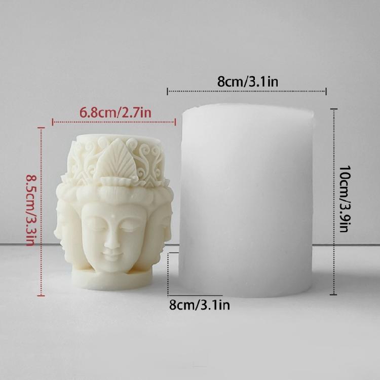 3D Buddhas Candle Mold Handmade Soap Resin Mould DIY Cake Chocolate Silicone Mold