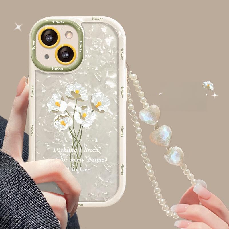 

Подходит для чехла для мобильного телефона Apple 14 Iphone13Promax Маленькая цепочка со свежими цветами 12 Высококачественный силикон Xs iPhone 13