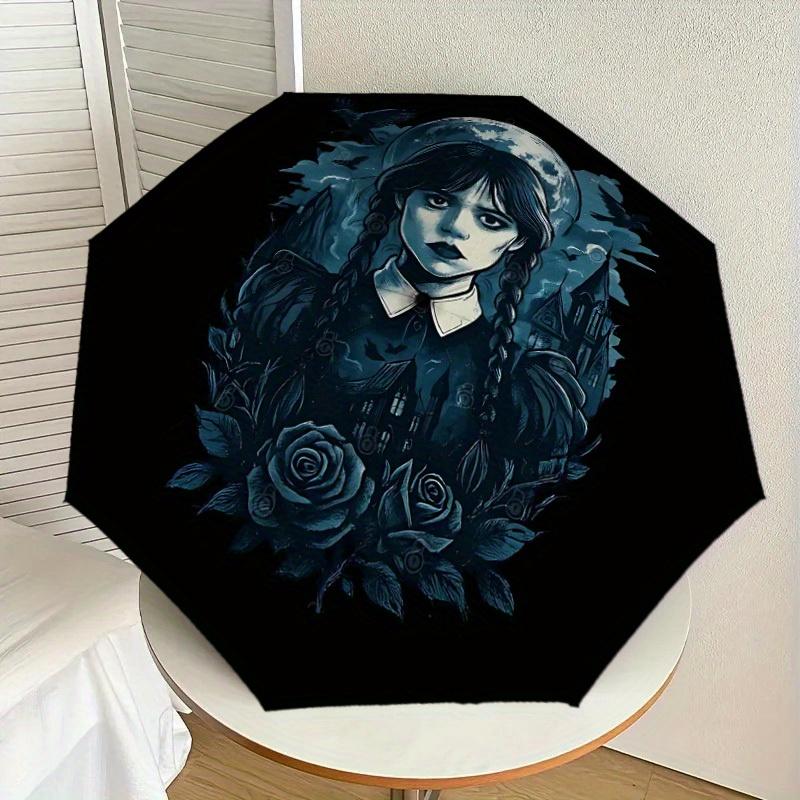 1pc Wednesday Moonlight Roses Themed Umbrella for Men & Women, Valentine s Day Christmas Decorative Umbrell011