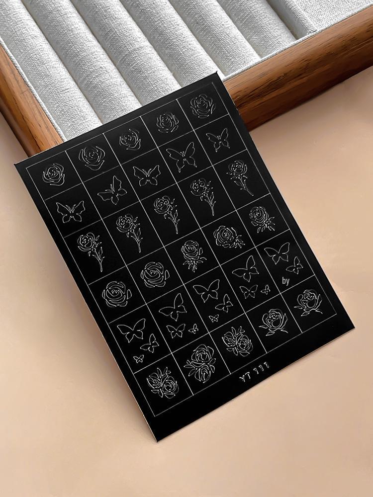 Floral & Clover Nail Art Spray Stickers - Wearable Hollow Printing Templates