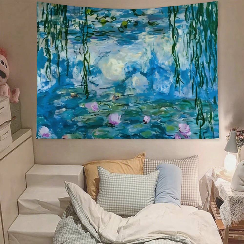 Claude Monet Tapestry Wall Hanging Tapestry Art Deco Blanket Curtain Hanging At Home Bedroom Living Room Decor
