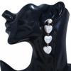 1 Pair Fashion Heart-shaped Long Dangle Earrings for Women Jewelry