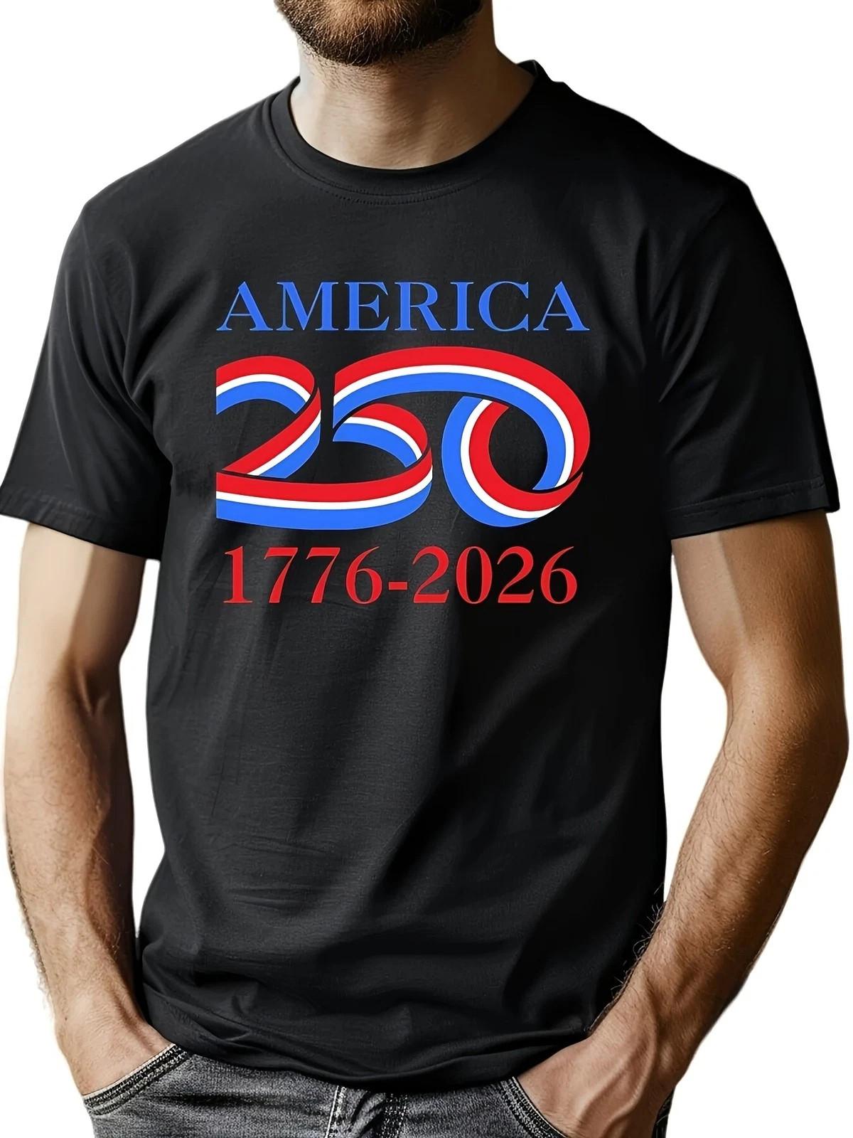 USA 250th Birthday T Shirt 1776 2026 Patriotic Independence July 4th Tee S